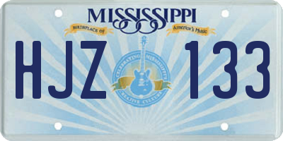 MS license plate HJZ133