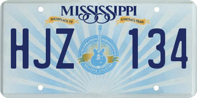MS license plate HJZ134