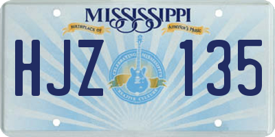 MS license plate HJZ135