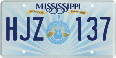 MS license plate HJZ137