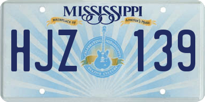 MS license plate HJZ139