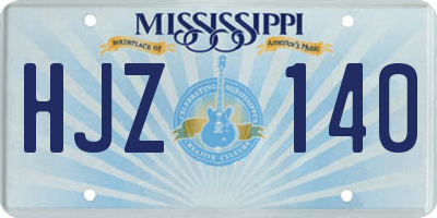 MS license plate HJZ140
