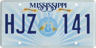 MS license plate HJZ141