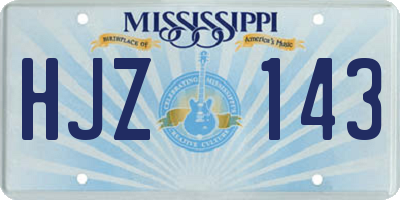 MS license plate HJZ143