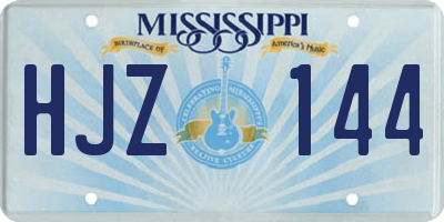 MS license plate HJZ144