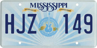 MS license plate HJZ149