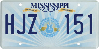MS license plate HJZ151