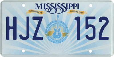 MS license plate HJZ152