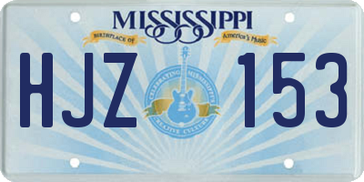 MS license plate HJZ153