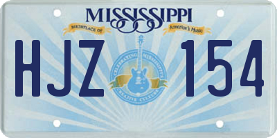 MS license plate HJZ154