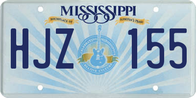 MS license plate HJZ155