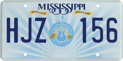 MS license plate HJZ156