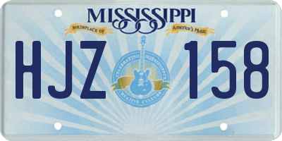 MS license plate HJZ158