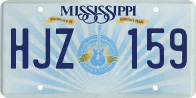MS license plate HJZ159