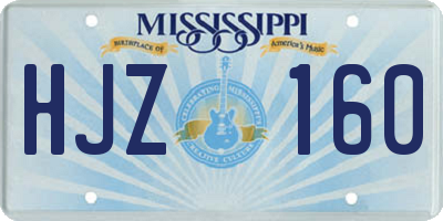 MS license plate HJZ160