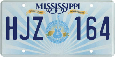 MS license plate HJZ164