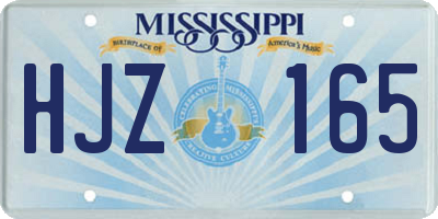 MS license plate HJZ165