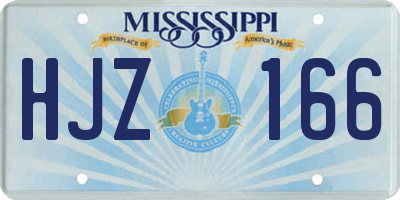 MS license plate HJZ166