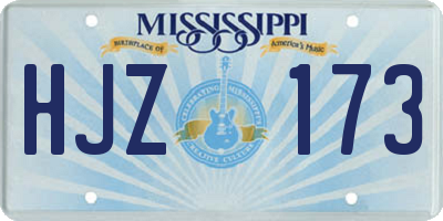 MS license plate HJZ173