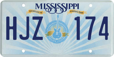 MS license plate HJZ174