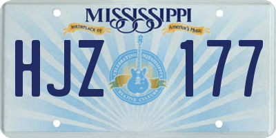 MS license plate HJZ177