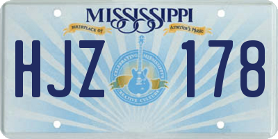 MS license plate HJZ178