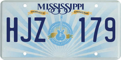 MS license plate HJZ179