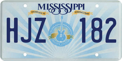 MS license plate HJZ182