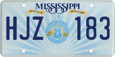MS license plate HJZ183