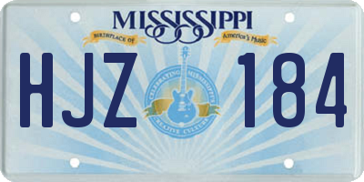 MS license plate HJZ184
