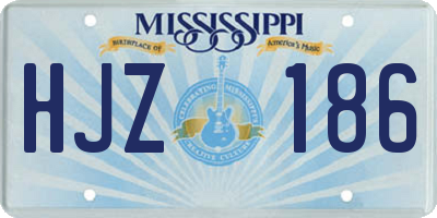 MS license plate HJZ186