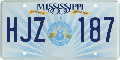 MS license plate HJZ187