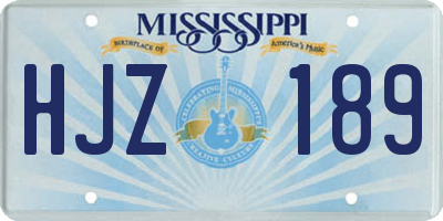 MS license plate HJZ189