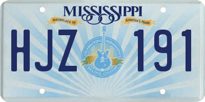 MS license plate HJZ191