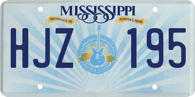 MS license plate HJZ195