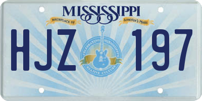 MS license plate HJZ197