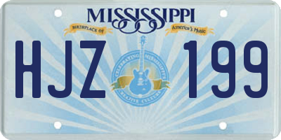 MS license plate HJZ199