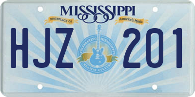 MS license plate HJZ201