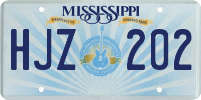 MS license plate HJZ202