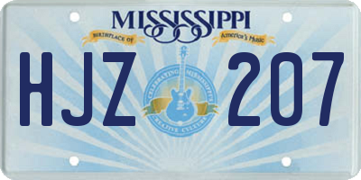 MS license plate HJZ207