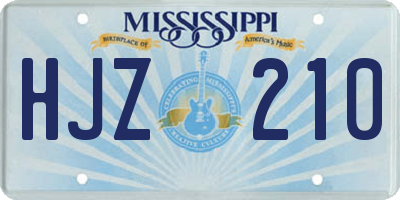 MS license plate HJZ210