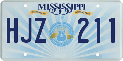 MS license plate HJZ211
