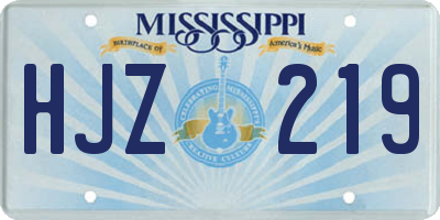 MS license plate HJZ219