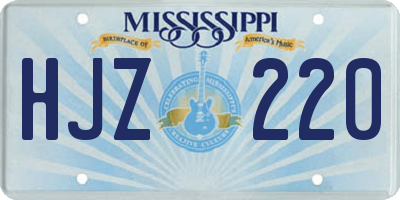 MS license plate HJZ220