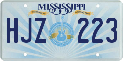 MS license plate HJZ223