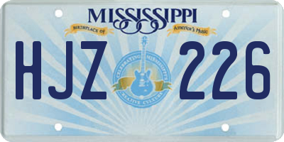 MS license plate HJZ226