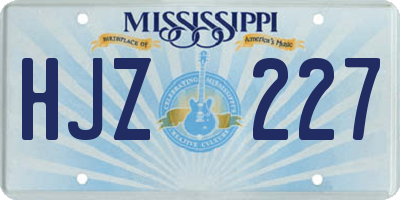 MS license plate HJZ227