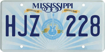 MS license plate HJZ228