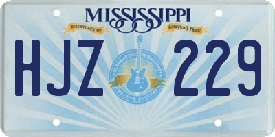MS license plate HJZ229
