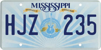 MS license plate HJZ235